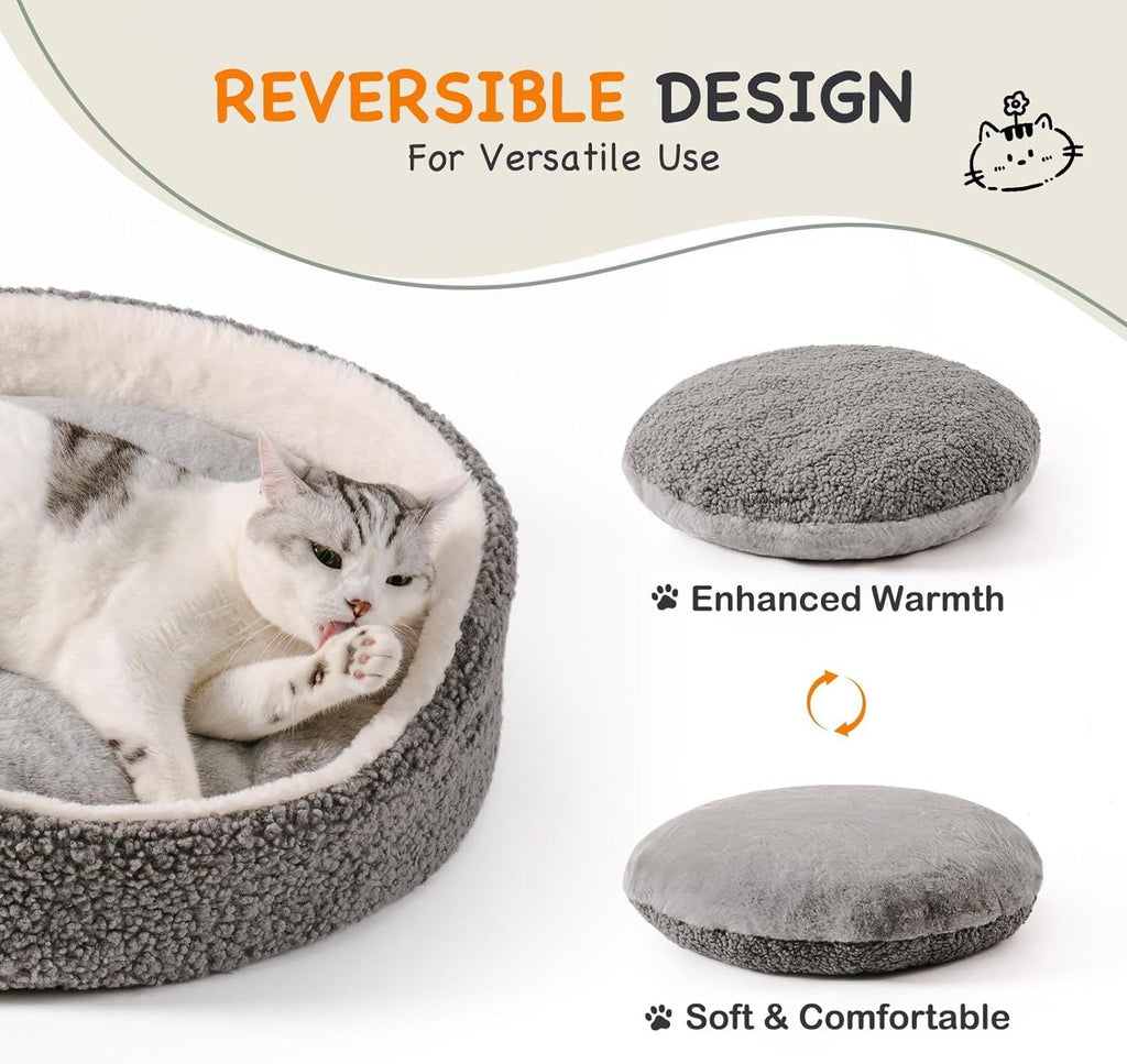 Comfortable Round Bed for Small Dogs & Cats