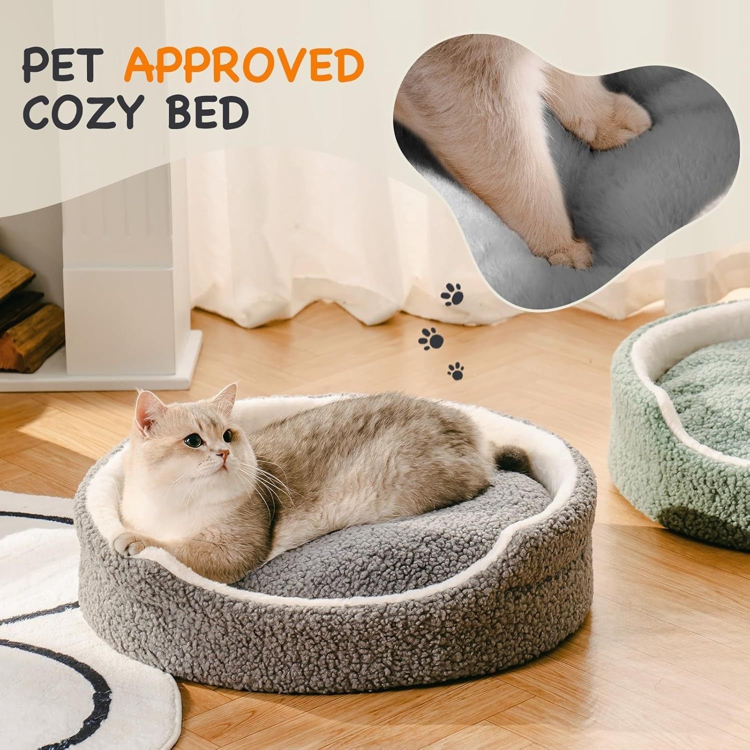 Comfortable Round Bed for Small Dogs & Cats
