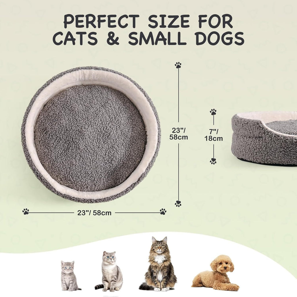Comfortable Round Bed for Small Dogs & Cats